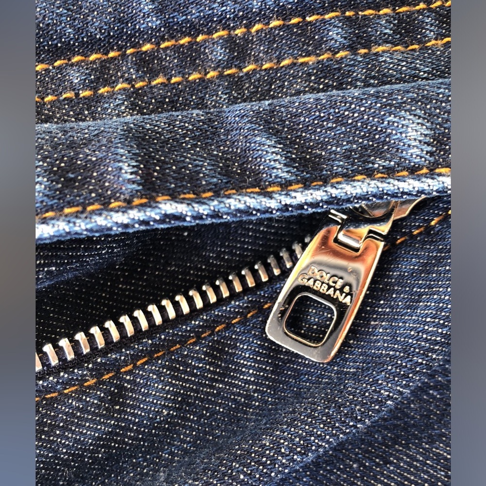 Dolce & Gabbana Dark Blue Skinny Jeans with Back Patch - Picture 5 of 14